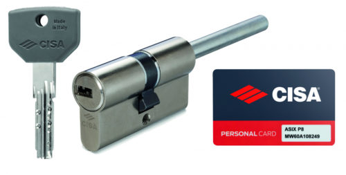 Цилиндр серии ASIX P8 ключ-шток 80мм (50х30) никель 0Q317.90.0.12.00.С5