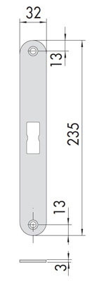 Ответная планка для замков серии 43110 CISA 07073.20.0