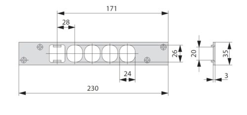 Планка ответная для серии замков "ExitLock" 56900 06220.26.0