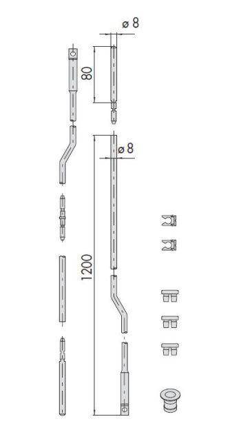 Удлинители для внутренних изогнутых тяг 06441.00.0